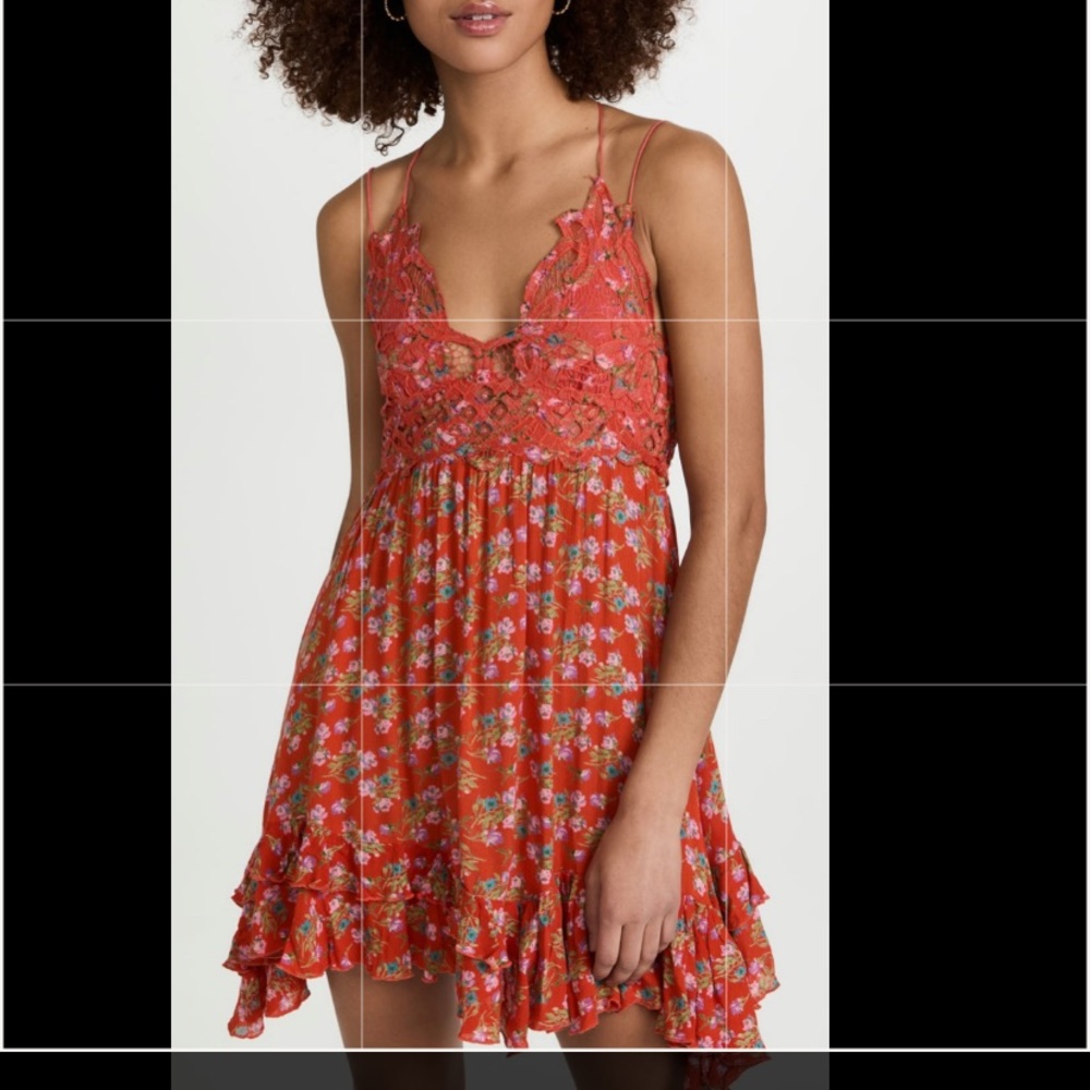 Free People Adella Printed Mini Slip Dress